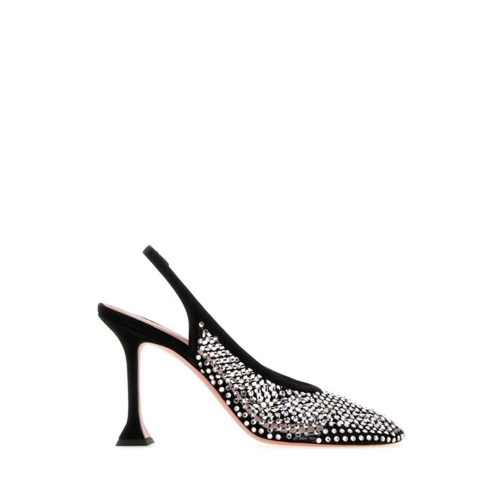 Amina Muaddi Women Embellished Mesh Dolly Pumps